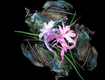 Flowers, fractal, flowres HD wallpaper