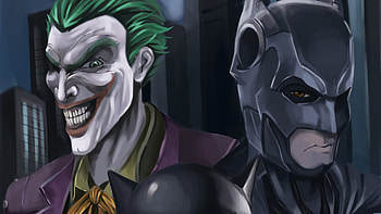 Batman And Joker Artwork, batman, joker, superheroes, artwork, digital-art HD wallpaper
