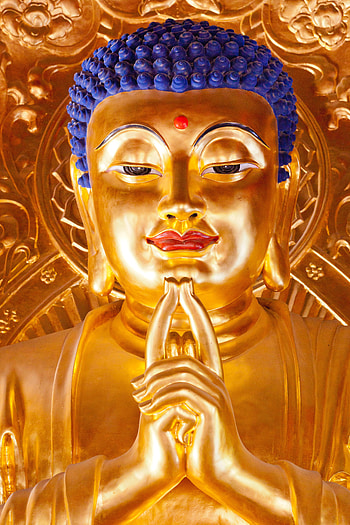 Gold, Buddha, Miscellanea, Miscellaneous, Statue, Buddhism HD phone wallpaper
