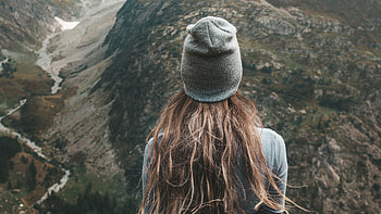 Hike Girl Looking Out Mountain View, girls, model HD wallpaper