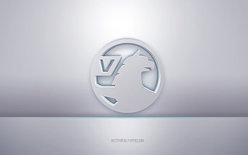 Vauxhall 3d white logo, gray background, Vauxhall logo, creative 3d art, Vauxhall, 3d emblem HD wallpaper