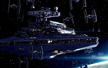 Imperial Starfleet, Star Destroyer, TIE fighter, Star Wars, Art HD wallpaper