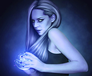 Magic ball, girl, magic, fantasy, ball HD wallpaper