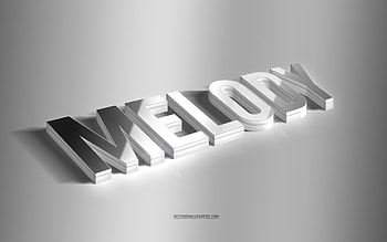 Melody, silver 3d art, gray background, with names, Melody name, Melody greeting card, 3d art, with Melody name HD wallpaper