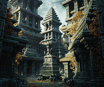 Darkstone Temple, fantasy, temple HD wallpaper