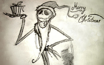 jack_santa, white, black, present, holiday, drawing, christmas, movies, funny, santa HD wallpaper