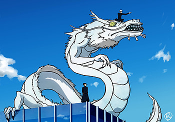 Jujutsu Kaisen : Gojo & Geto Unite with Majestic Dragon Anime, Anime, Jujutsu Kaisen, Suguru Geto, Satoru Gojo, Gojo & Geto HD wallpaper