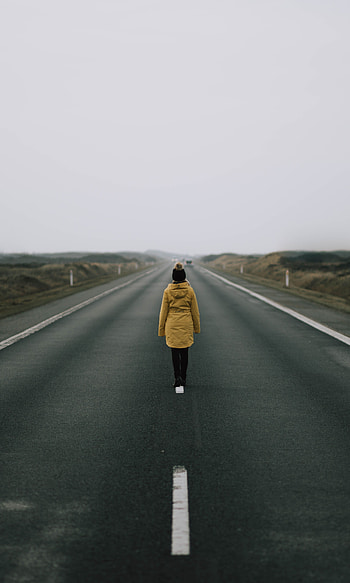 Miscellanea, Miscellaneous, Road, Asphalt, Human, Person, Loneliness HD phone wallpaper
