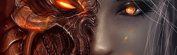 diablo 3, art, girl, angel, demon, face, eyes HD wallpaper