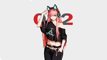 Hot, anime girl, zero two, urban outfit, art HD wallpaper