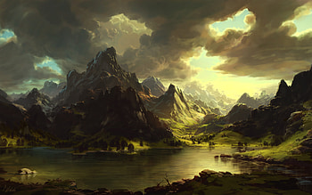 Mountain lake, artistic, lake HD wallpaper