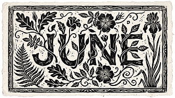 June Woodcut Bloom —, Flower, Vintage HD wallpaper