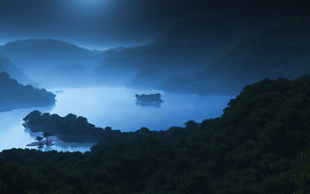 Moon Fog, moon, fog, nature, cold, winter HD wallpaper