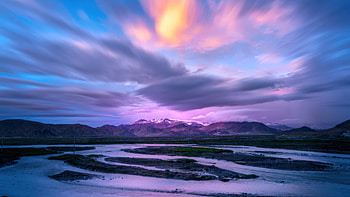 Snowy Peak Long Exposure , mountains, sky, long-exposure, nature HD wallpaper