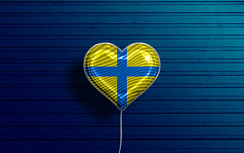 I Love Parma, , realistic balloons, blue wooden background, Day of Parma, Italian cities, flag of Parma, Italy, balloon with flag, Parma flag, Parma HD wallpaper