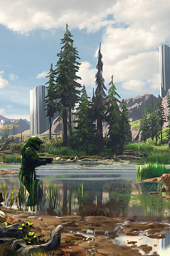 Halo infinite, sky, paisaje HD phone wallpaper