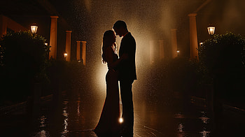 Romantic Couple Silhouette, couple, Romantic, romance, silhouette, night HD wallpaper