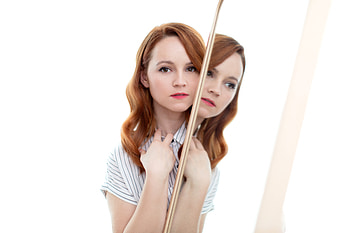 Chelsea Alden, beautiful, red head, reflections HD wallpaper