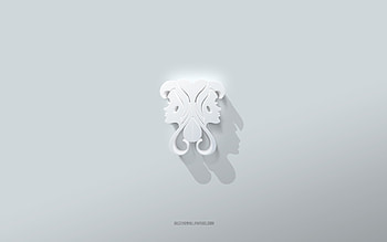 Gemini logo, white background, Gemini 3D logo, 3D art, Gemini, 3D Gemini emblem, creative art, Gemini emblem HD wallpaper
