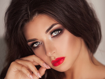 beauty, red lips, faces, models, woman, female HD wallpaper