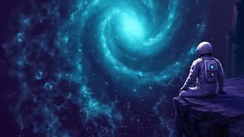 Astronaut Sitting Alone, astronaut, alone, space, artist, artwork, art, digital-art, ai, deviantart HD wallpaper