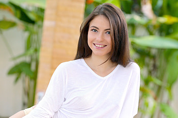 Smile At Life, cute, model, Jenna Kseniya, brunette HD wallpaper