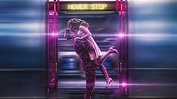 Never Stop, couple, love, artist, artwork, digital-art HD wallpaper