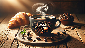Good Morning Coffee - Delight, good morning, coffee, breakfast, morning, croissant HD wallpaper