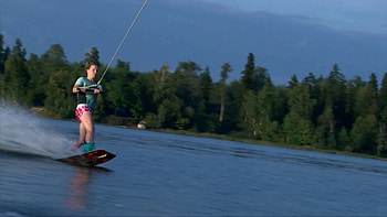 Beautiful girl on wakeboard, summer sunset on pond Stock Video Footage - VideoBlocks HD wallpaper