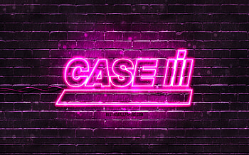 Case IH purple logo, , purple brickwall, Case IH logo, brands, Case IH neon logo, Case IH HD wallpaper