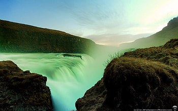best-Waterfalls, blue, landscape, waterfall, sky, nature, water, mountain HD wallpaper