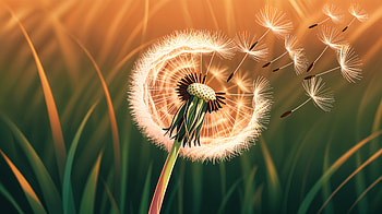 Sunlit Dandelion Drift — HD wallpaper