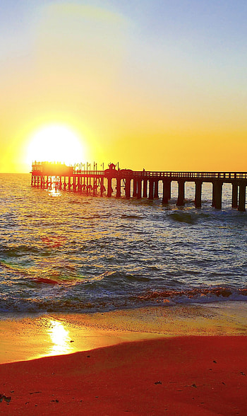 Huntington Beach, Swakopmund sunset, Namibia, graphy HD phone wallpaper