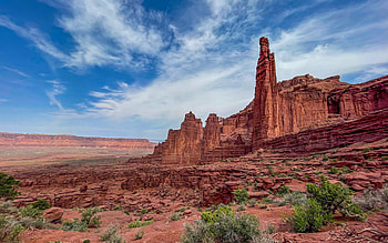 Fisher Towers, Utah, clouds, landscape, sky, rocks, usa HD wallpaper
