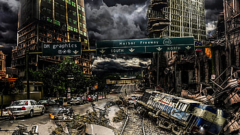 Destroyed City by DoubleMpics Destroyed City by DoubleMpics HD wallpaper
