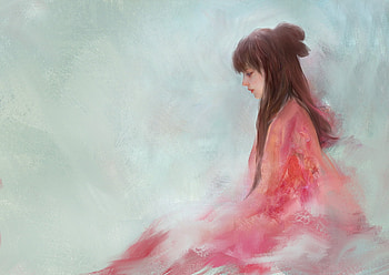 Waiting, kimono, frumusete, asian, art, gorgeous, user 23385, girl, superb, user23385, pink, gigi, fantasy, luminos HD wallpaper