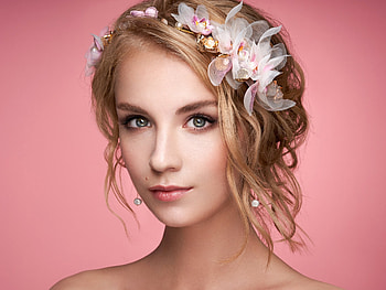 Flowers, model, lady, pretty HD wallpaper