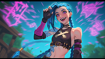 Anime-Style Jinx from League of Legends -, video game, Anime, League Of Legends, Jinx (League Of Legends) HD wallpaper