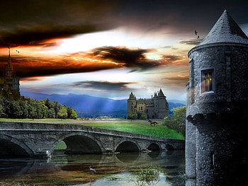 Landscape, Rivers, Bridges, Architecture, Castles HD wallpaper