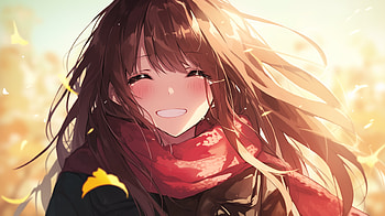 Smiling Anime Girl - Vibrant Autumn Bliss, Anime, anime girl, smiling anime, smiling, girl HD wallpaper