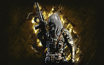 NOKK, Rainbow Six Siege, yellow stone background, NOKK Rainbow Six, Tom Clancys Rainbow Six, Tom Clancys characters, NOKK character HD wallpaper
