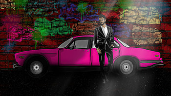 Cool Dude With Pink Car , artist, artwork, digital-art, deviantart HD wallpaper