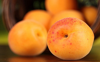 Fruits, Food, Peaches, Basket HD wallpaper