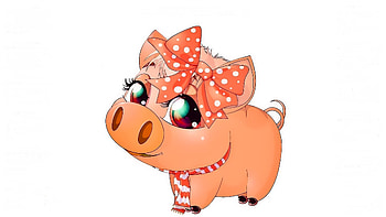 Year of the Pig, pink, cute, piglet, chinese zodiac, bow, child HD wallpaper