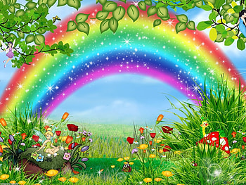 DISENY TINKERBELL, diseny, rainbow, tinkerbell, color HD wallpaper