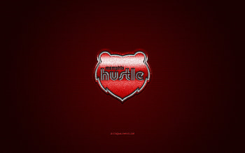 Memphis Hustle, American basketball club, silver logo, red carbon fiber background, NBA G League, basketball, Mississippi, USA, Memphis Hustle logo HD wallpaper