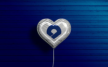 I Love Wakayama, , realistic balloons, blue wooden background, Day of Wakayama, japaenese prefectures, flag of Wakayama, Japan, balloon with flag, Prefectures of Japan, Wakayama flag, Wakayama HD wallpaper