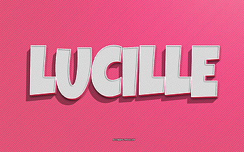 Lucille, pink lines background, with names, Lucille name, female names, Lucille greeting card, line art, with Lucille name HD wallpaper