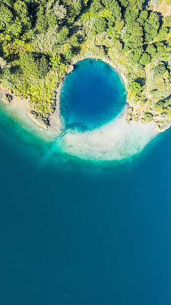 Nature, Sea, View From Above, Shore, Bank, Island, Lagoon HD phone wallpaper