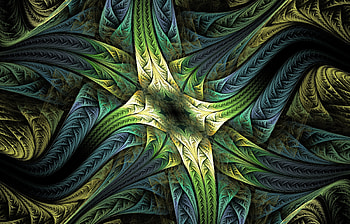Digital art, fractal, pattern, green HD wallpaper